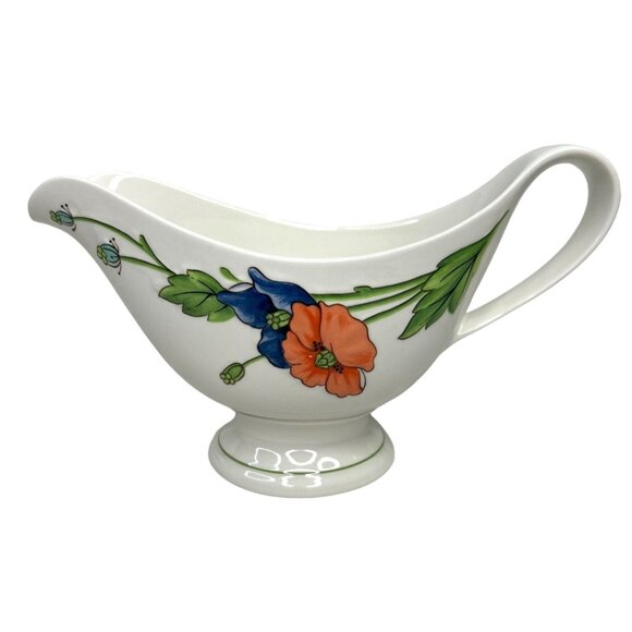 Villeroy & Boch Amapola Gravy Boat Porcelain Floral Design Made In Germany - Picture 1 of 7